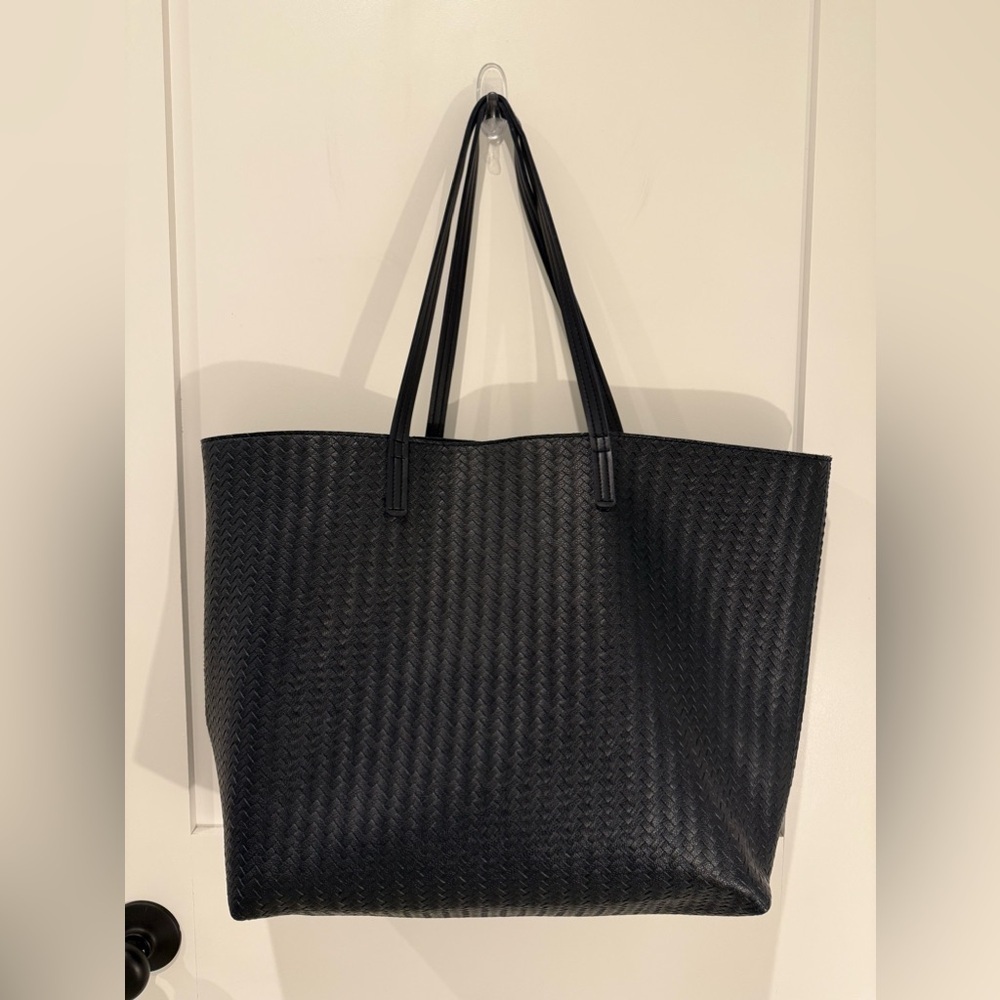 Bath & Body Works Black Braided Woven XL Tote Bag